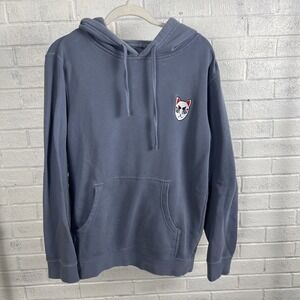 Hashira Studios Graphic Hoodie Unisex S Embroidered Cat Blue Streetwear Sword‎